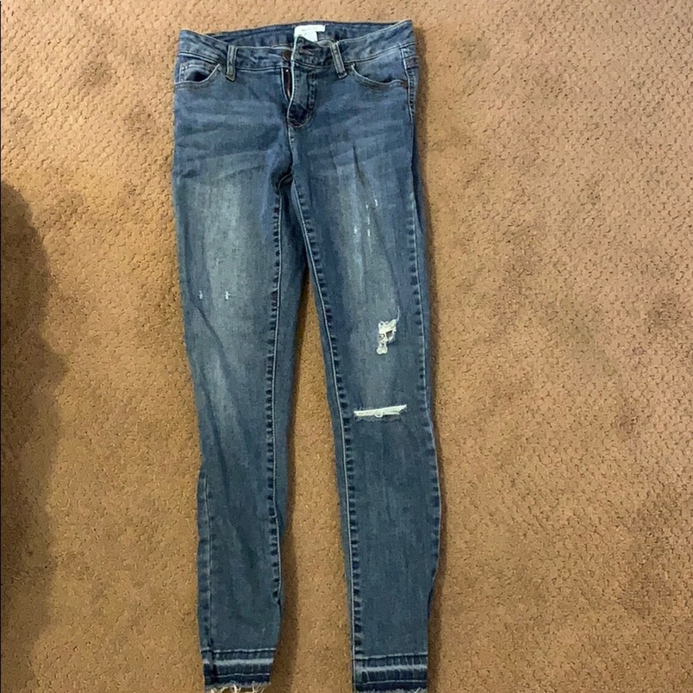 Blue denim jeans